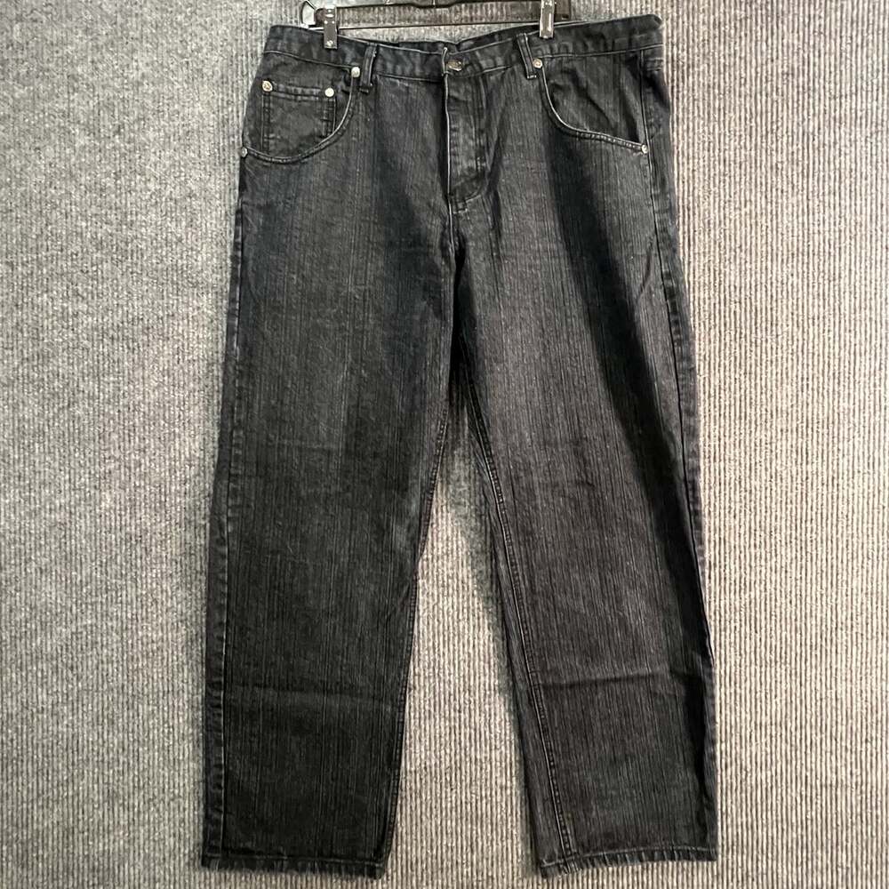 Vintage Pag Collection Denim Jeans Men's Size 42x32 Black Wide Legs